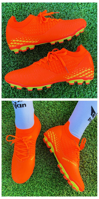 Men Football Cleats Fashion Youth Soccer Shoes Knit Football Training Trainers Breathable Society Campo Non-Slip Sports Footwear