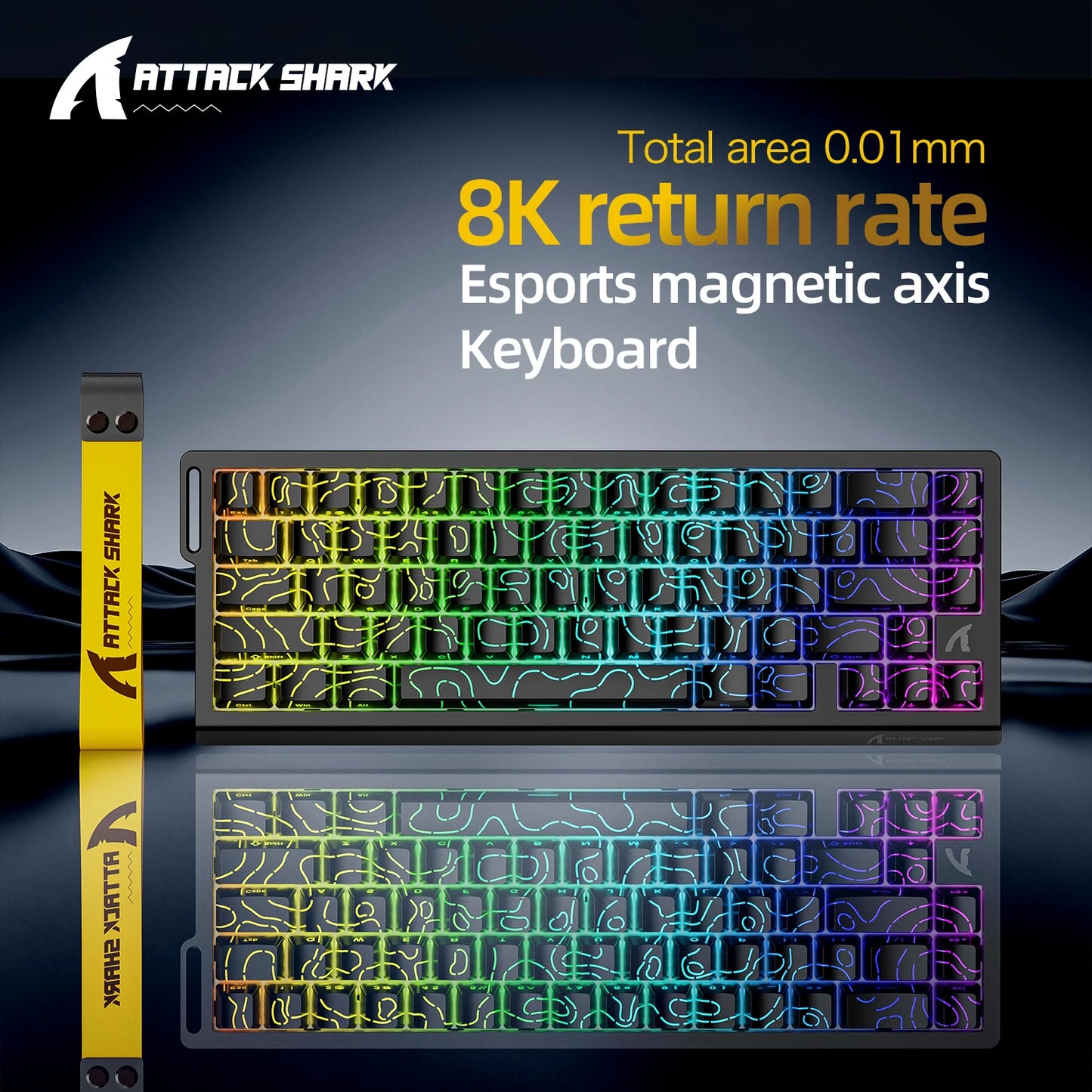 Attack Shark X68HE Gaming Keyboard Wired 8K Polling Hall Effect Magnetic Switch Rapid Trigger SOCD/RS Low Latency Pro Gaming