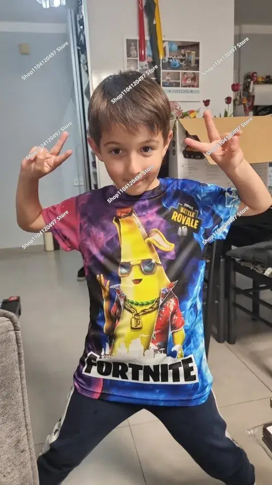 Children's Clothing Autumn Pullover T-shirt Hoodie New Fortnite Kids' Casual Wear Comfortable Streetwear