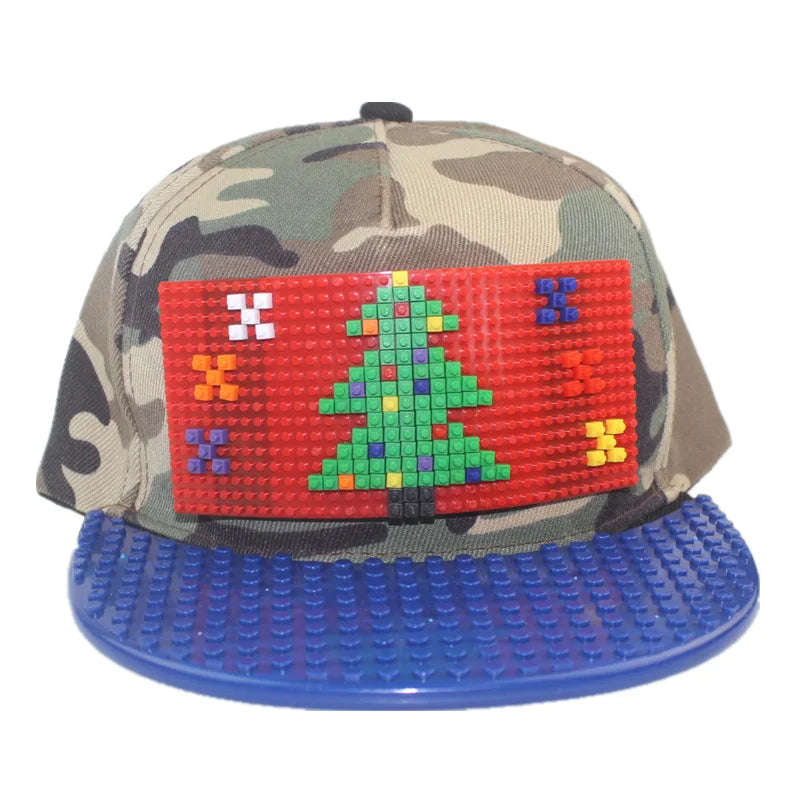Karikatūrinės „Patchwork“ beisbolo kepurės, „DIY“ blokai, „Snapback“ kepurės, hiphopo kepurės vyrams ir moterims, nuimami „Pixels“ elementai, „Dad Hats“ kepurės, kepurės vaikams ir suaugusiems