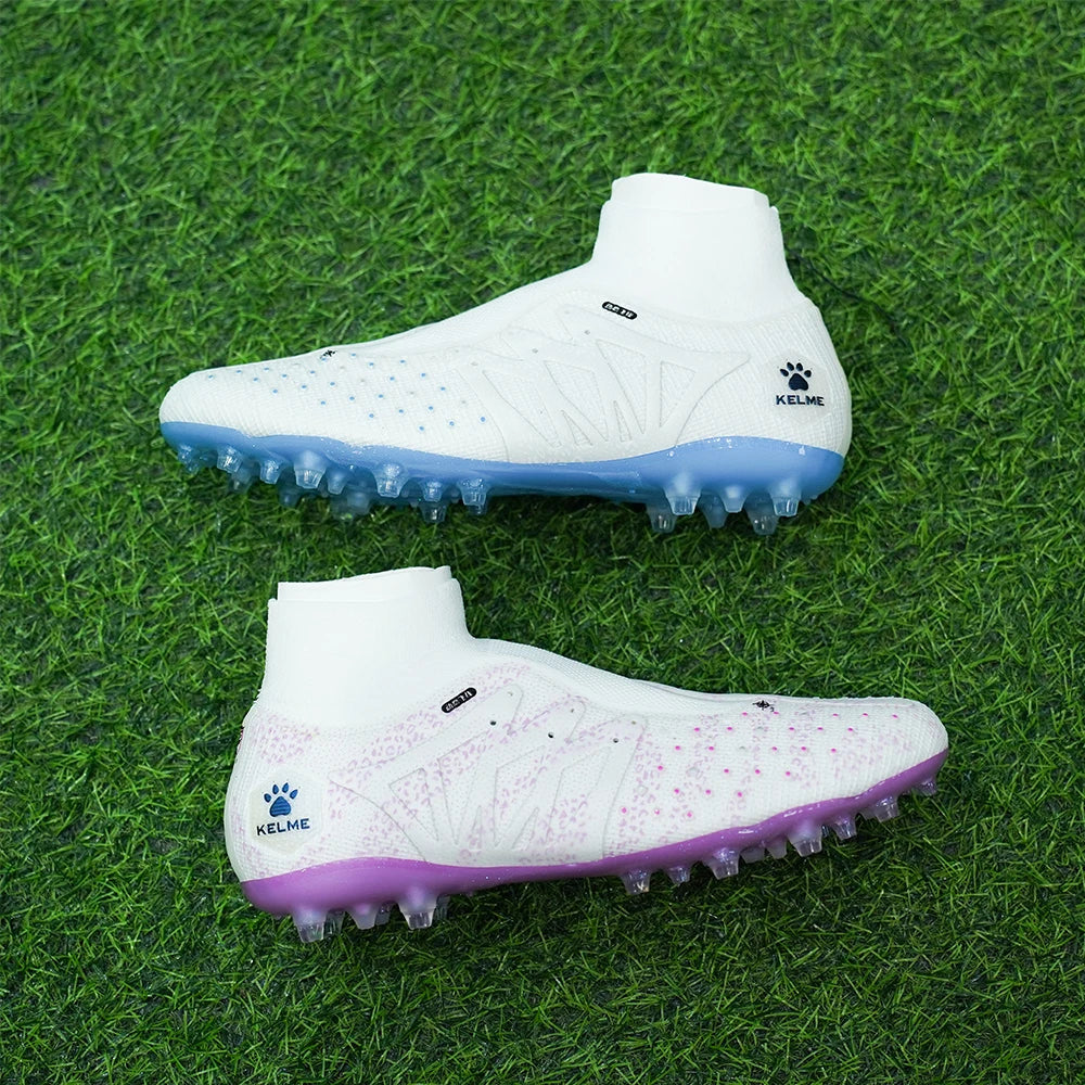 Kelme Football Shoes Men's High Top Professional TF Broken Nail Adult Training Shoes MG Football Shoes Short Nail Football Boots.