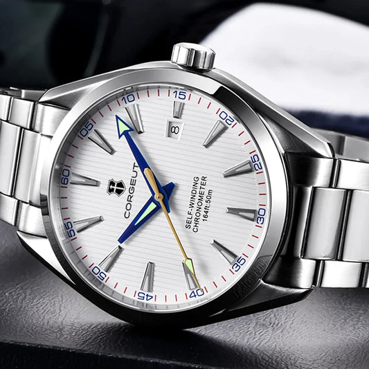 Luxury NH35 Corgeut Watch Men's 41mm Sport Clock Automatic Mechanical Wristwatch Sapphire Steel Band