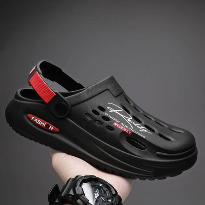 Sandales d'été pour hommes, pantoufles décontractées massantes, claquettes antidérapantes, sandales pour hommes, chaussures de plage à trous pour intérieur et extérieur, grandes tailles