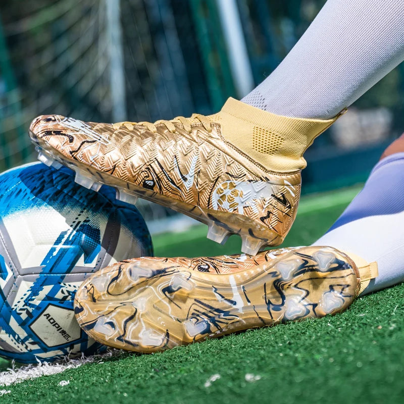 Chaussures de Football pour hommes et femmes, chaussures d'extérieur AG/FG, bottes de Football respirantes, ultralégères, antidérapantes, chaussures d'entraînement de Futsal