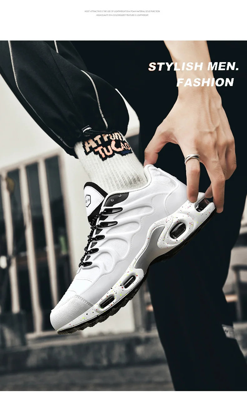 Men's air cushioned running shoes, marathon sports, breathable and lightweight, women's comfortable and non slip casual shoes