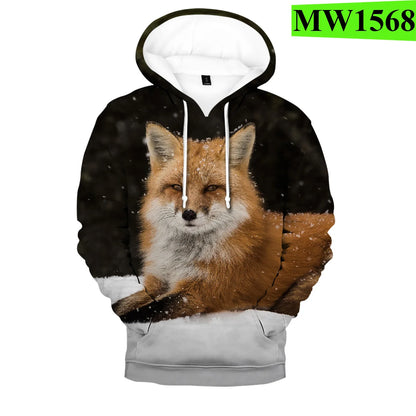 Suositut hip hop -tyyliset uutuushupparit ja collegepaidat, mukava uusi Fox 3D -printti, miehille/naisille, aikuisille/lapsille, rennot puserot