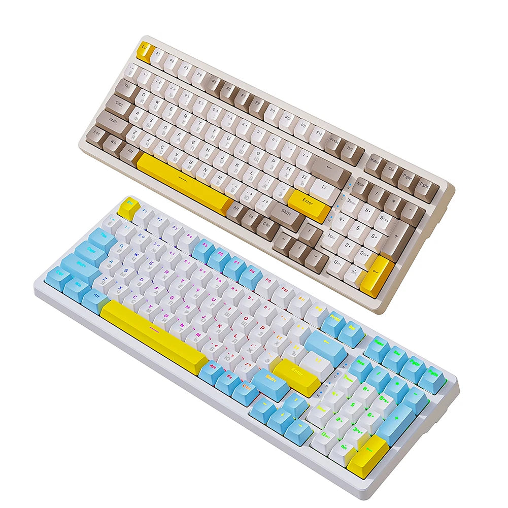 K3 MAX Mechanical Keyboard Hotswap Red/Green Shaft Gamer Keyboard USB Wired RGB Backlight 100 Keys Russian for Computer Laptop