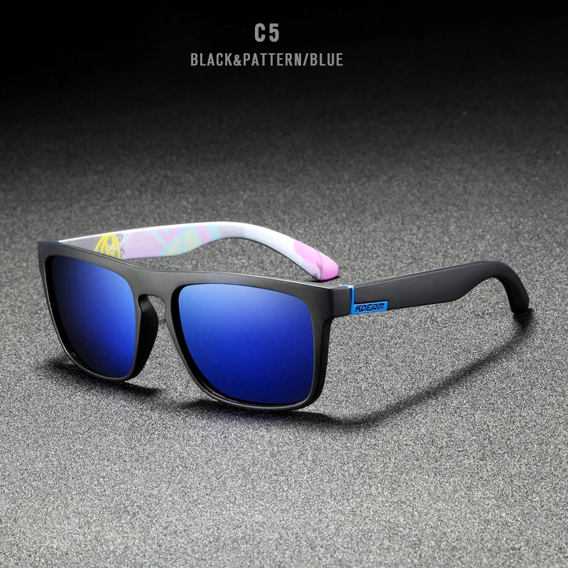 KDEAM Polarized Designer Square Sunglasses Men or Women Elastic Paint Frame Mirror Sun Glasses 17 Colors Available