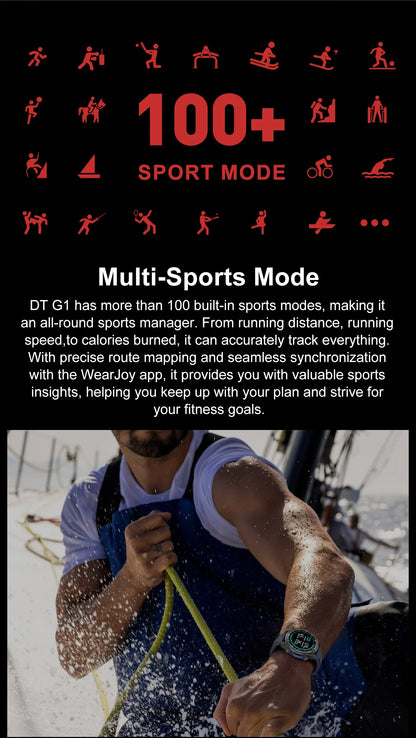 New Men TANK GPS Map Smart Watch Outdoor Compass 1000mAh Large Battery 10ATM Waterproof Bluetooth Call Sports AMOLED Smartwatch