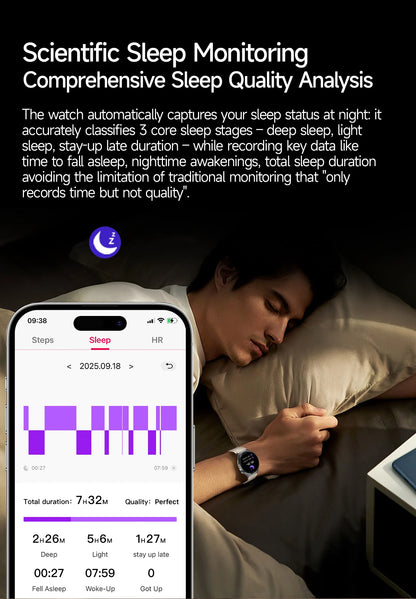 2026New AI-Diagnosis Care Smartwatch ECG+PPG Accurate Uric Acid Blood Pressure Body Fat Five organ Fitness Waterproof Smartwatch