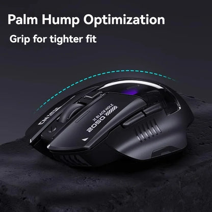 Rato Gaming Inphic A9 Pro Tri-Mode com Coluna de Luz Colorida, Indicador de Bateria, DPI Ajustável, Controlador Macro, Design Ergonómico, 12800DPI