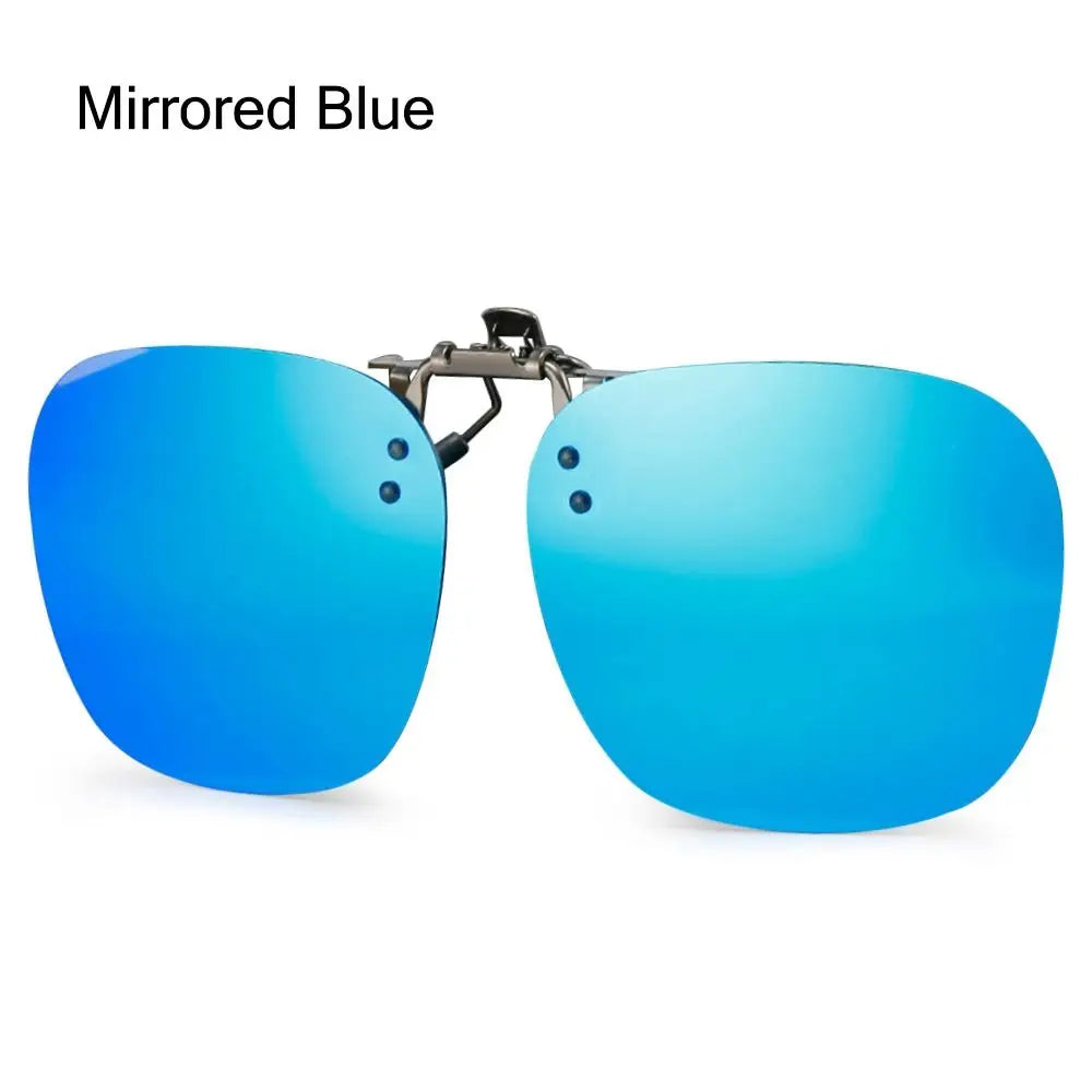 Metal Clip Clip-On Polarized Sunglasses Convenient Rimless Flip-up Sun Glasses for Prescription Glasses UV400 Polygonal Shades