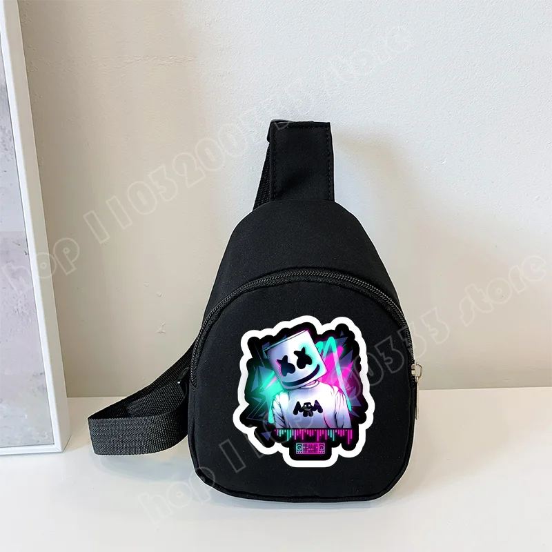 Fortnite Crossbody Bag Game Printed Kids Mini Chest Bag Classic Black Shoulder Bag Wallet Suitable for School Outdoor Activities
