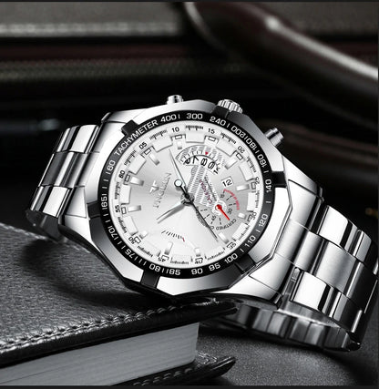 BINBOND Orginal Quartz Wristwatches For Men Luxury Luminous Waterproof Auto Date Men's Watch Stainless Steel Reloj Free Ship