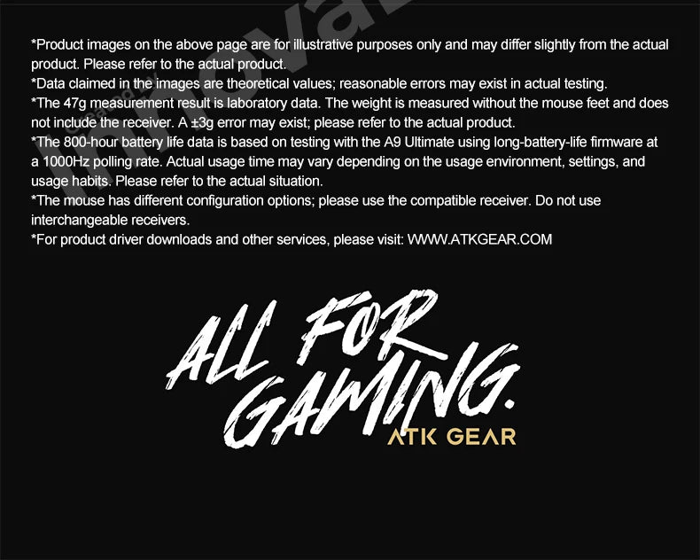ATK Dragonfly A9 Ultimate brezžična gaming miška A9 Air PAW3950, ultralahka ergonomska e-športna miška za igričarje FPS CSGO A9 Ultra