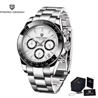 Nuevo original PAGANI DESIGN PD-1664 reloj de pulsera de lujo para hombre con movimiento de cuarzo japonés VK63, cristal de zafiro, cronógrafo impermeable dorado