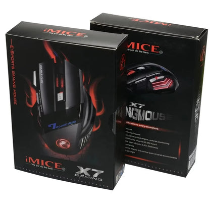 Ergonomic Wired Gaming Mouse 7 Buttons LED 3200 DPI USB Computer Gamer Mouse iMICE X7 Gaming Mouse and mouse pads For PC Laptop