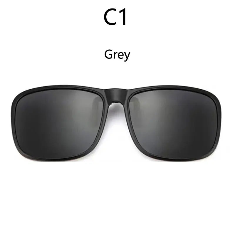 BOYSEEN Polarized Flip Clip Sunglasses Driving Dark UV400 Photochromic Anti Glare Lens Sun Glasses Car Driver Vintage Square