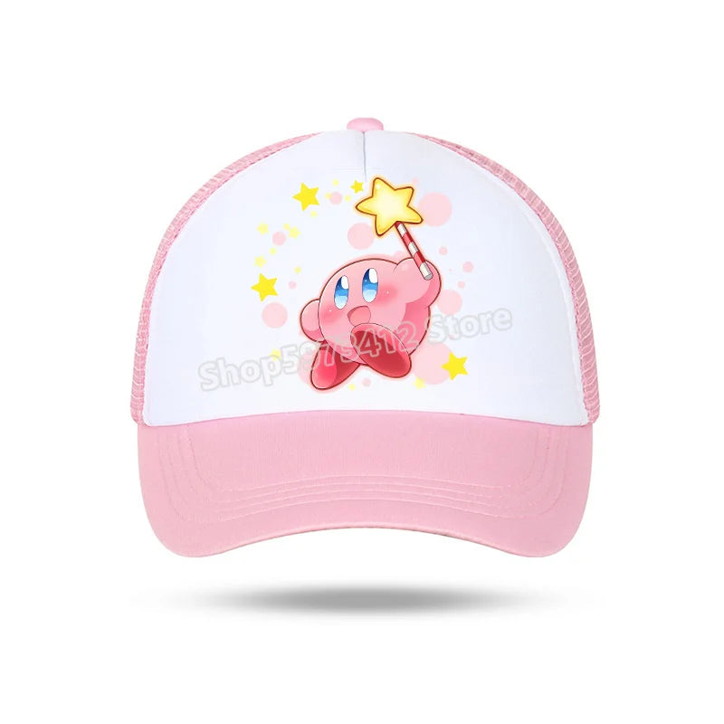 Kirby Summer Baseball Polyester Hats Universal Casual Cap Truck Driver Cartoon Peripheral Items Adult Adjustable Children Action