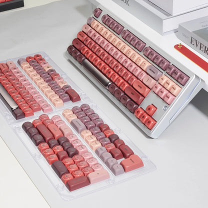 HOA Two-color Semi Matte Lipstick Keycap Kit with 130 Keycaps Compatible with 61/75/87/104/108 Mechanical Keyboards
