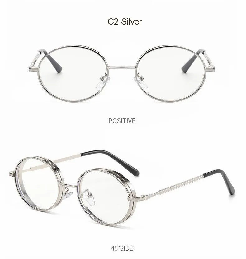 Oval Steampunk Sunglasses For Women Retro Sun Glasses Male Female Brand Designer Metal Frame Eyewear Lentes De Sol Mujer
