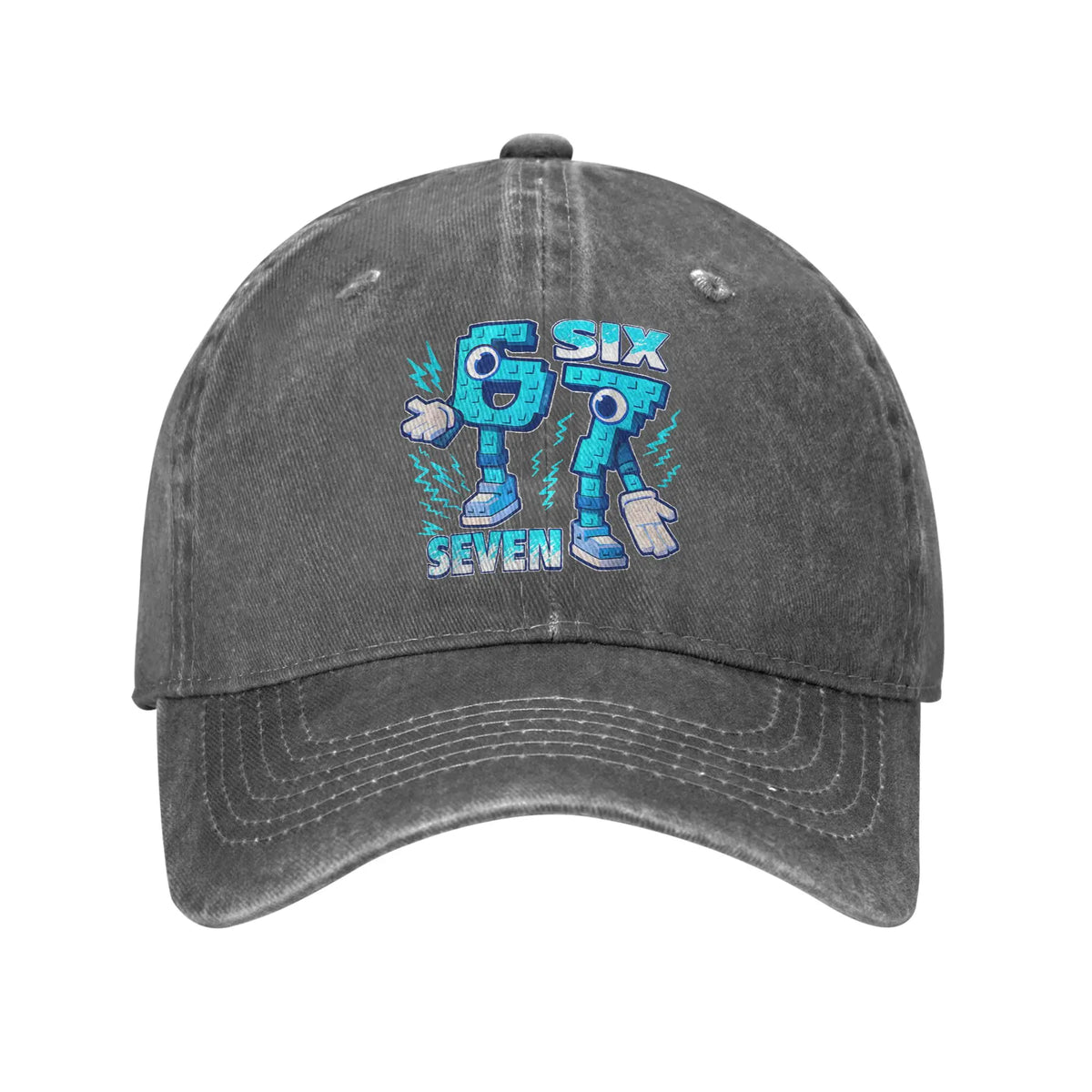 Zabawna czapka z daszkiem „Funny Meme 67 Six Seven 6 7 Italian Brainrot” – czapka baseballowa na słońce i uprawianie sportów na świeżym powietrzu, wykończona w stylu „trucker”, męska, klasyczny design