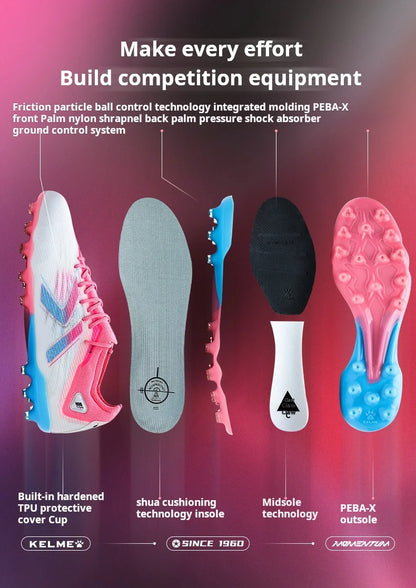 Kelme MG Football Shoes Men's Natural and Artificial Grass Professional Competition Training Football Shoes Non-Slip Soccer Shoes