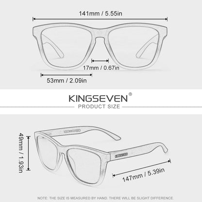 KINGSEVEN Brand Casual Driving Glasses Square Frame Men's Sunglasses Polarized Outdoor Travel Eyewear