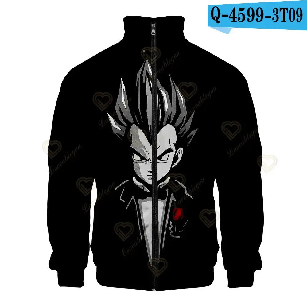 Produit gaming premium Fraquane, produits de luxe, nouvelle génération, équipement gamer, New Fashion Dragon Ball Print Stand Collar Zipper Hoodie Men Women Zipper Hoodies Jackets Long Sleeve Sport Hip Hop Sweatshirts