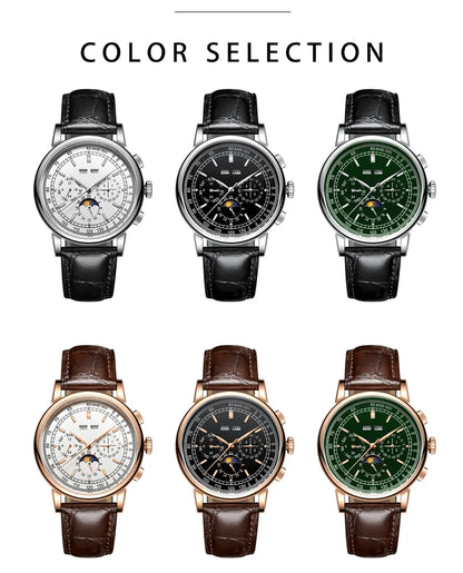 Custom Logo Diy Automatic Mechanical Watches For Man Business Multification Date Day Month Year 316L Mechanical Men's Watches