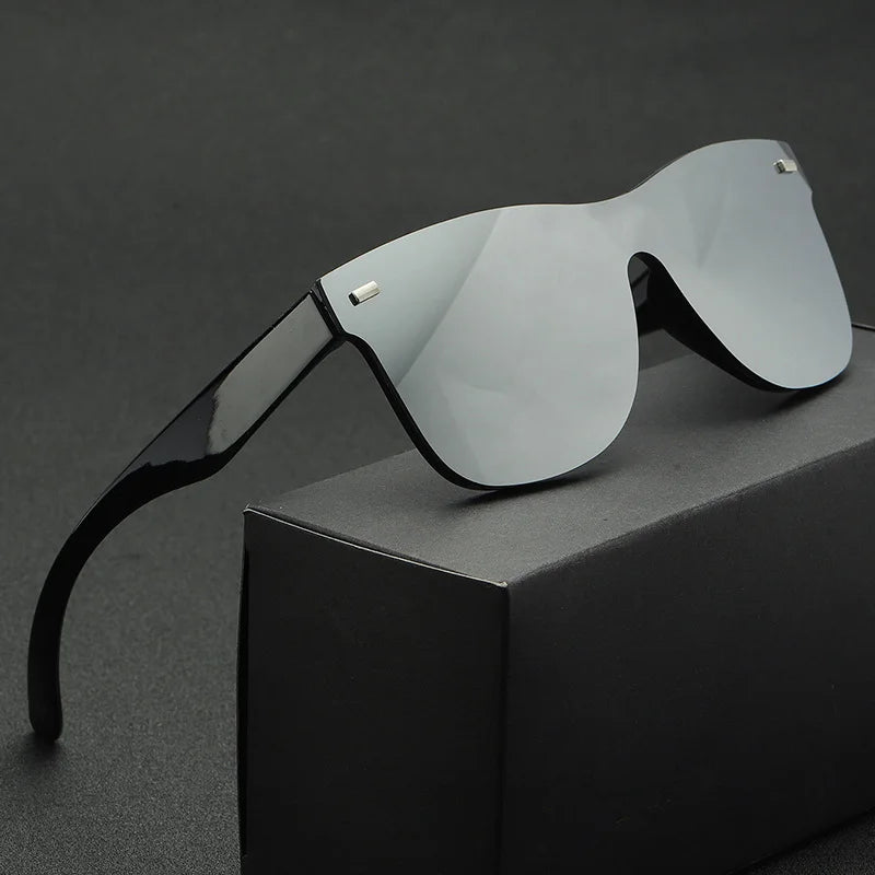 Luxury OverSized Glasses Women Anti-Reflective Mirror Sunglasses Square Plastic Eyeglasses