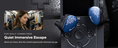 Auricolari HiFi IEM Linsoul Kiwi Ears Cadenza II con driver dinamico in titanio da 10mm, KARS 2.0 e cavo removibile