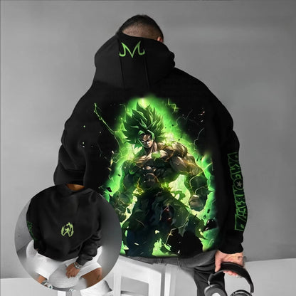 Oversized-Hoodie mit Dragon Ball Broly Anime-Print für Herren und Damen, Streetwear, lockerer Casual-Pullover, Sweatshirt für Frühling und Herbst, Y2K-Trend-Top