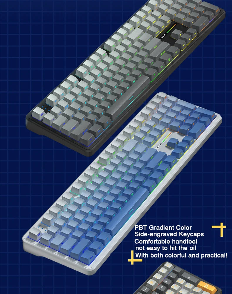 AULA F108 Keyboard 100% Layout 1K Polling Rate Mechanical Gaming Keyboard Hot Swappable Linear Switch with Macro Software