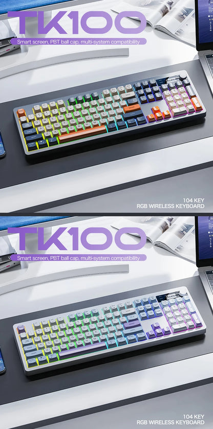 XUNFOX TK100 tastiera wireless 2.4 Bluetooth dual-mode gaming silenziosa per ufficio e notebook, universale