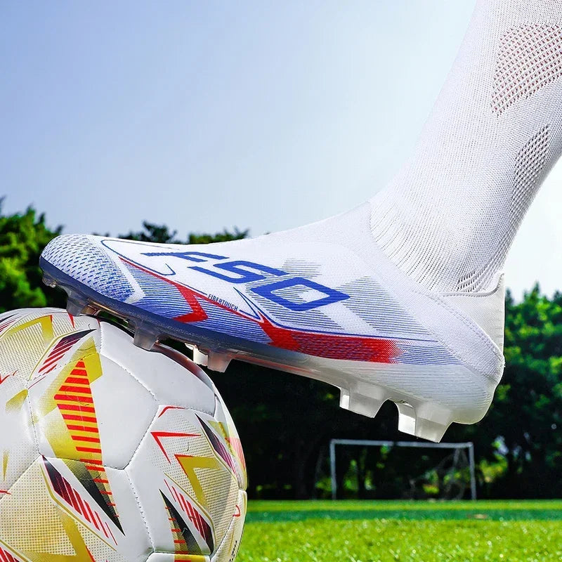 Nouvelles chaussures de football pour hommes, crampons mi-montants de haute qualité, légères, antidérapantes, pour l'extérieur et l'entraînement sur gazon, modèle très vendu