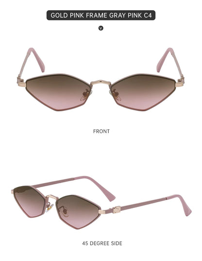 Small Frame Hexagon Punk Sunglasses Women 2026 Luxury Brand Polygon Sun Glasses For Ladies Classic Shades Cat Eye Eyewear