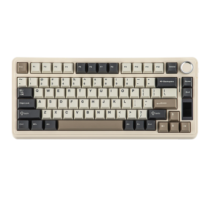 EPOMAKER X AULA EA75 MAX 75% ANSI-US-Layout Hot-Swap-Gasket kabelgebundene/BT/2.4GHz kabellose mechanische Tastatur mit Display & Drehregler