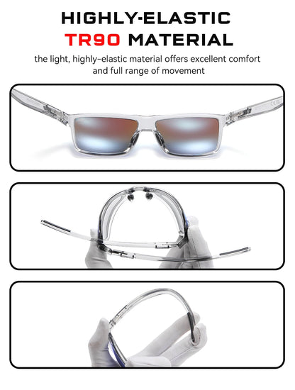 KDEAM Oversized Men's Sunglasses Polarized TR90 Big Size Sun Glasses Width 160mm Protective Case Included KD0737 MAX
