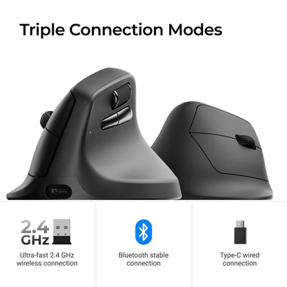 Ratón ergonómico inalámbrico Keychron M5 óptico con tasa de sondeo 8K, 2.4GHz y Bluetooth, Type-C, sensor 3950