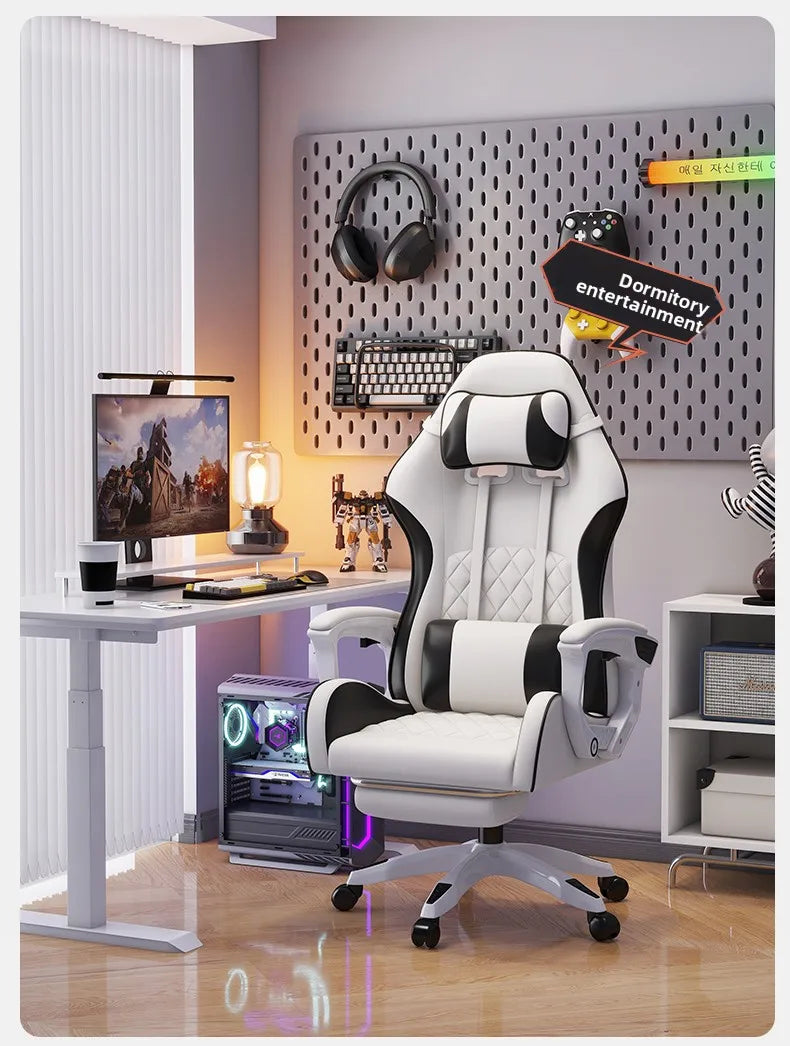 Pánské e-sportovní křeslo pohodlné pro dlouhé sezení, počítačové křeslo s polohováním pro odpočinek, opěradlo
