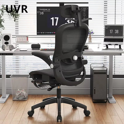 UVR Gaming Computer Chair Can Sit Reclining Lift Ergonomic Armchair Living Room Backrest Boss Chair Mesh Office Chair Furniture