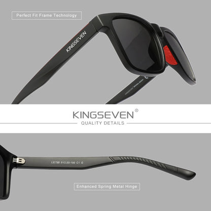 KINGSEVEN Brand Trendy Rectangle Frame Sunglasses Vintage Polarized Women Men Glasses Causal Driving Eyewear UV400