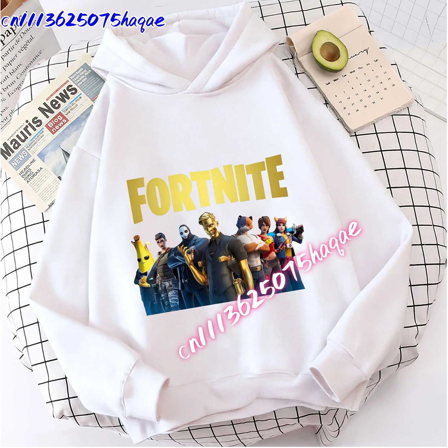 Nowa bluza dziecięca z kapturem Fortnites z nadrukiem postaci z gry, styl kreskówkowy, jesienna odzież casualowa, zimowa bluza dla chłopców
