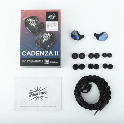 Auricolari HiFi IEM Linsoul Kiwi Ears Cadenza II con driver dinamico in titanio da 10mm, KARS 2.0 e cavo removibile
