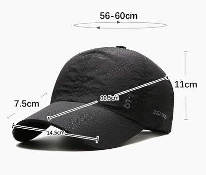 Men Women Mesh Moisture-Waging Quick Dry Baseball Cap Male Summer Female Originality Adjustable Breathable Sun Visor Fishing Hat