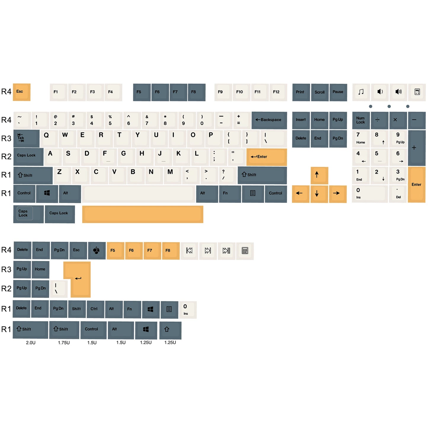 KBDiy GMK Modern Dolch Keycaps Retro PBT Keycap Cherry Profile for Cherry Gateron Kailh MX Switches 60 Mechanical Keyboard Gamer