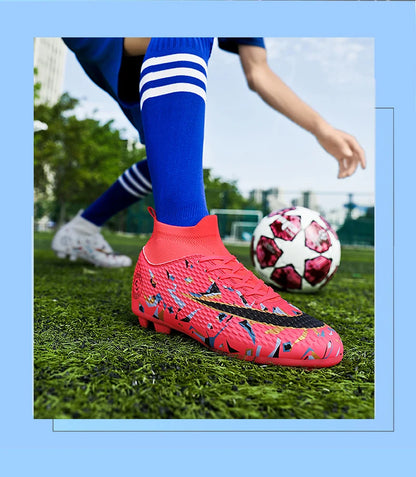 Profesionální pánské kopačky na fotbal, vysoké sportovní boty na venkovní použití, AG/FG, dlouhé kolíky, pro umělou trávu, trénink i zápas