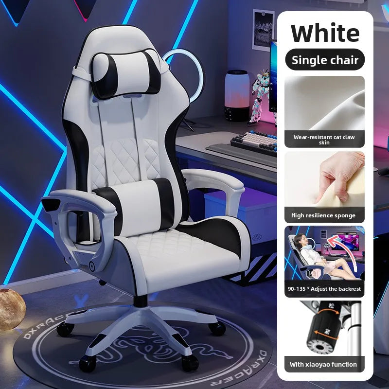 Pánské e-sportovní křeslo pohodlné pro dlouhé sezení, počítačové křeslo s polohováním pro odpočinek, opěradlo