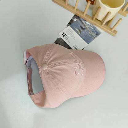 Bows Children Baseball Caps Hollow Empty Top High Ponytail Caps Adjustable Kids summer Sun Hats Boys Girls Hip hop Baseball Hat